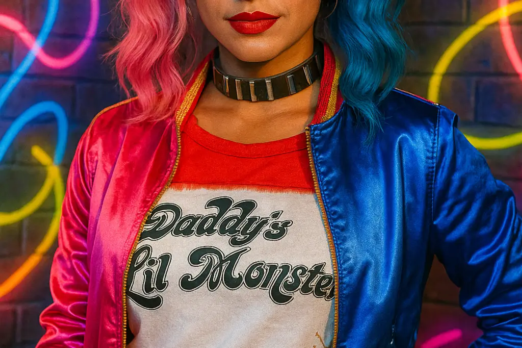 Cosplay de Harley Quinn impressiona com especialista em branding ousado e marketing de influência para criadores digitais