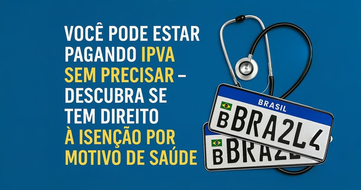 Você pode estar pagando IPVA sem precisar – Descubra se tem direito à isenção por motivo de saúde
