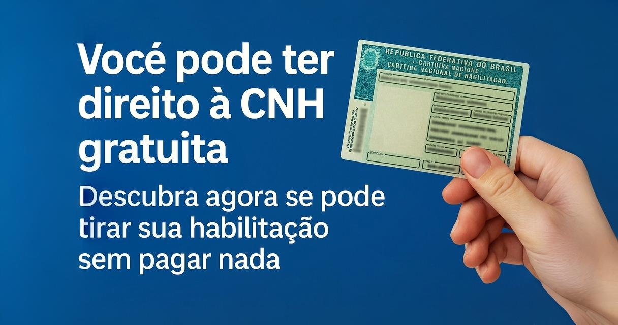 Você pode ter direito à CNH gratuita – Descubra agora se pode tirar sua habilitação sem pagar nada