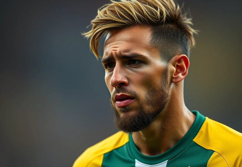 Representação visual de Neymar em lágrimas após goleada histórica e demissão do técnico do Santos
