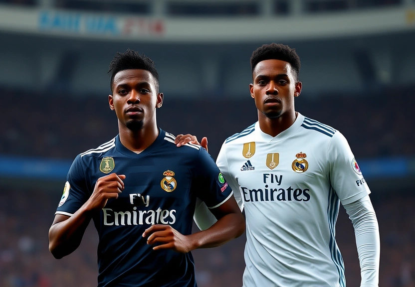 Representação visual de Real Madrid brilha com Vinicius Jr. e Mbappé, enquanto Rodrygo dá recado