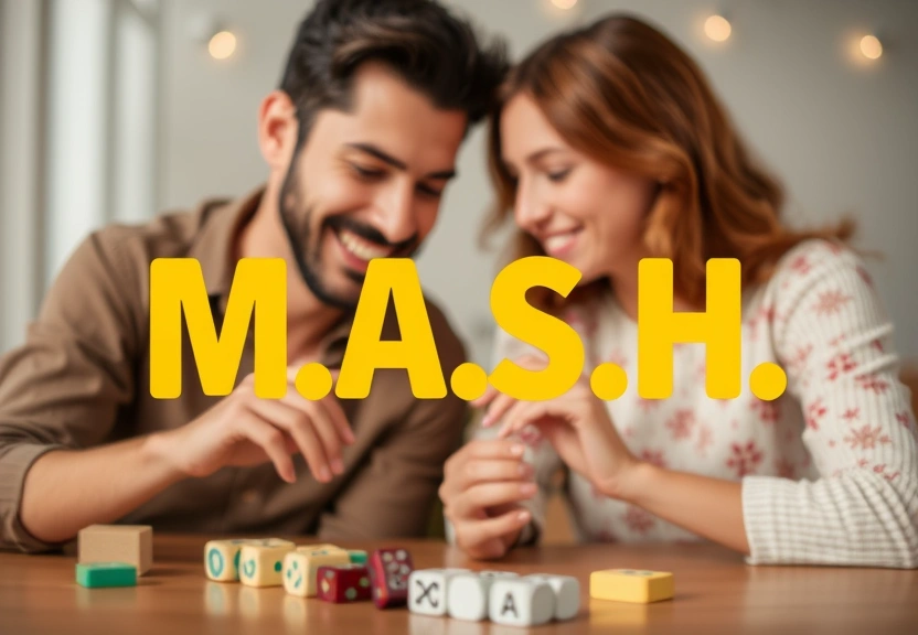 Representação visual de Descubra o M.A.S.H.: Jogos Divertidos para Noites Românticas a Dois