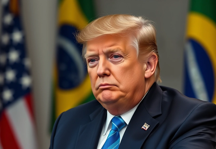 Representação visual de Trump atribui tarifas ao Brasil às ações do governo atual