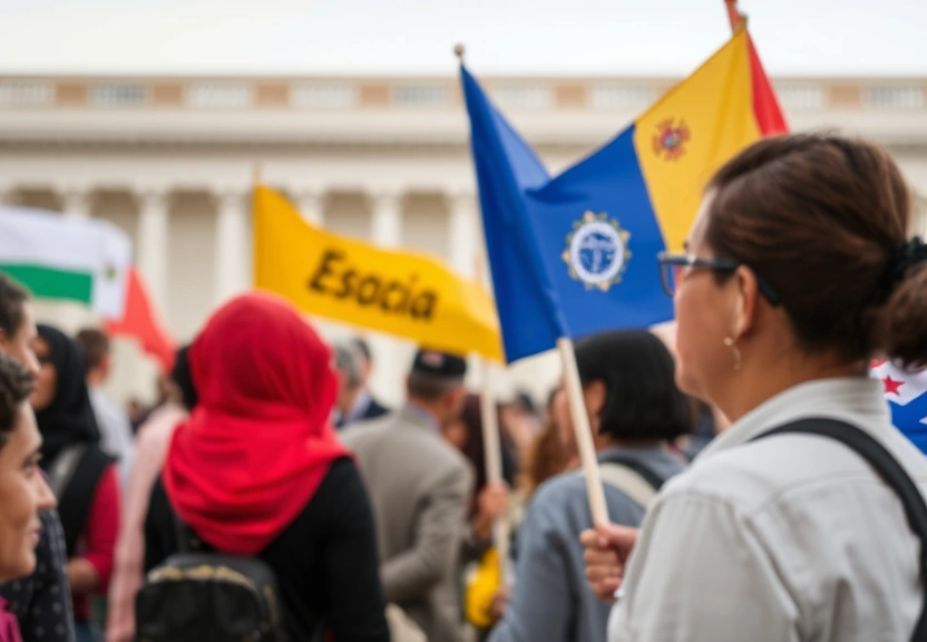 Representação visual de Bandeira em disputa: Escócia enfrenta tensões culturais sobre imigração e asilo